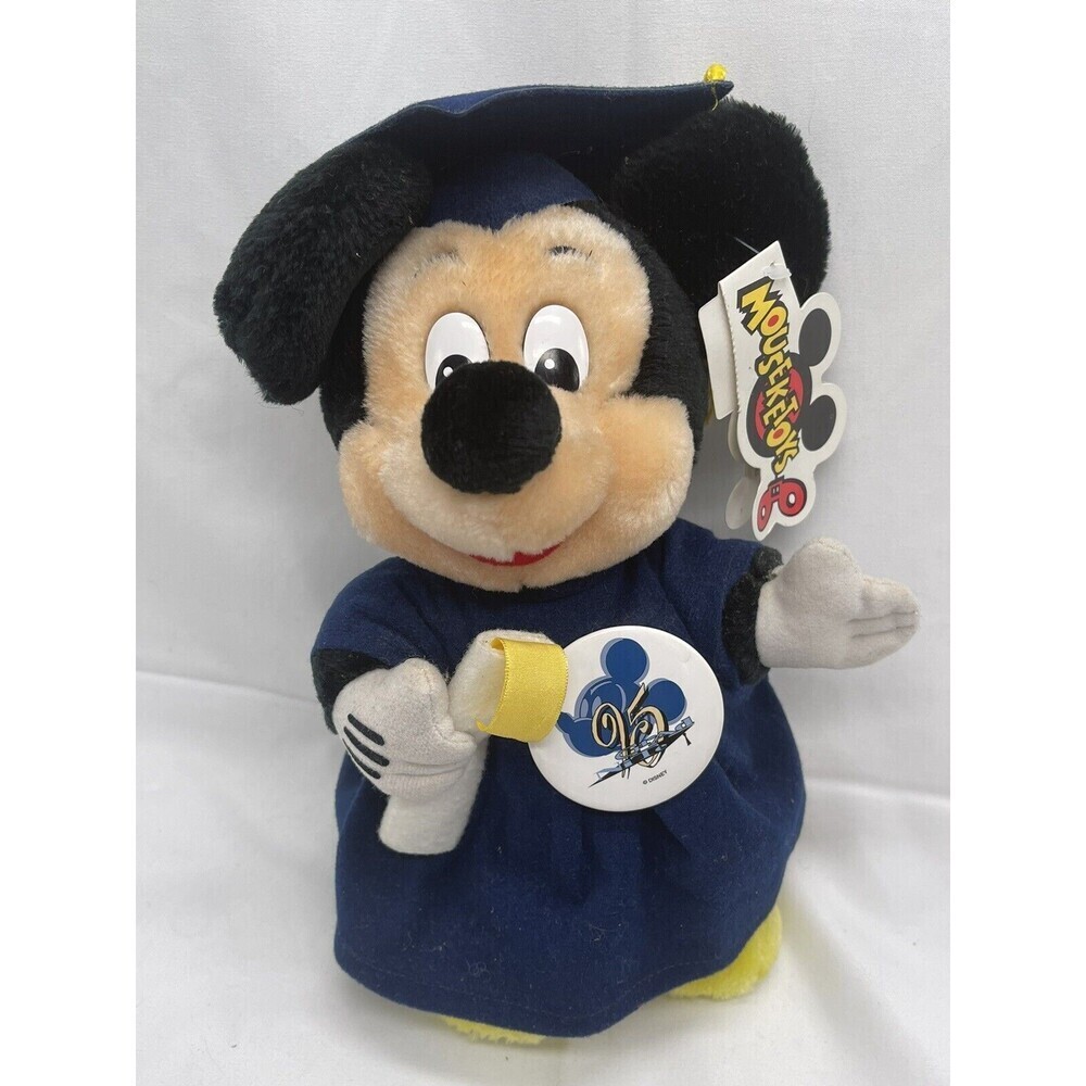 Mickey Mouse Graduation Plush Mouseketoys Disney Vtg 90s Parks Disneyland NWT